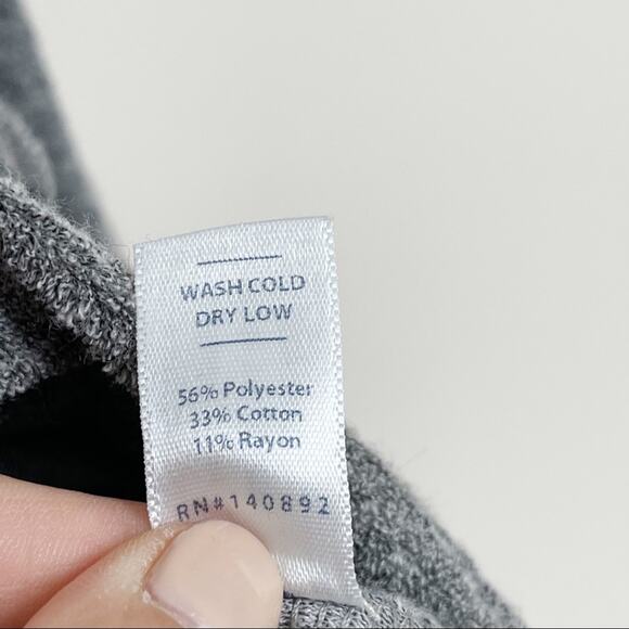 Marine Layer Womens XSmall XS Gray Red Terry Full Zip Sweatshirt Stripe Mock Top - Picture 7 of 8